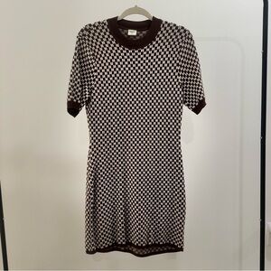 Abercrombie & Fitch Brown and White Checkered Dress